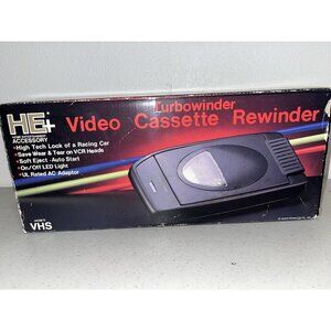 Vintage HE + Turbowinder Video Cassette Rewinder VHS HE8672 NEW IN BOX